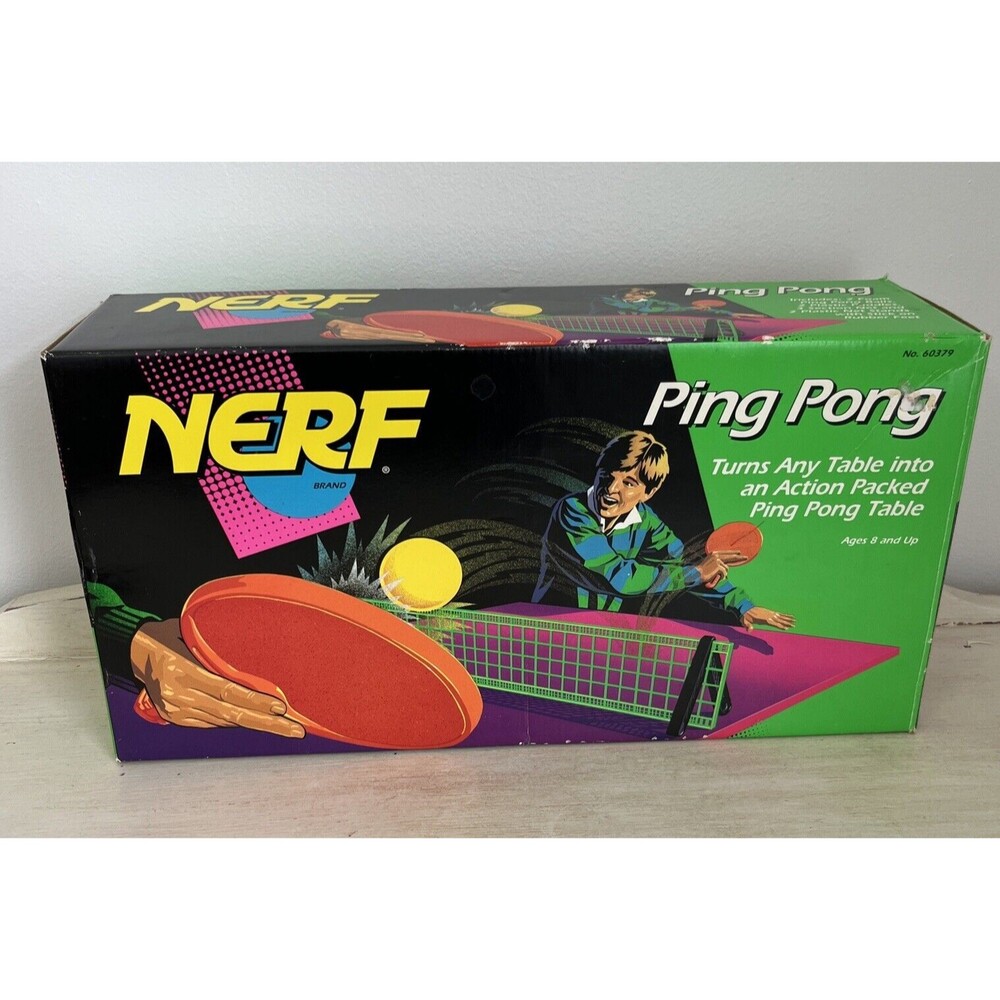 VINTAGE 1992 For Nerf Ping Pong Game Used Good Condition With Box Has Everything